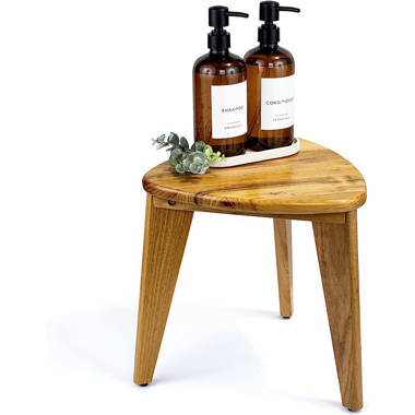 Round teak shower discount stool